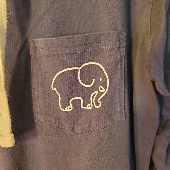 Ivory Ella Womens Navy Blue Long Sleeve Hooded Top Elephant Graphic - Picture 4 of 11